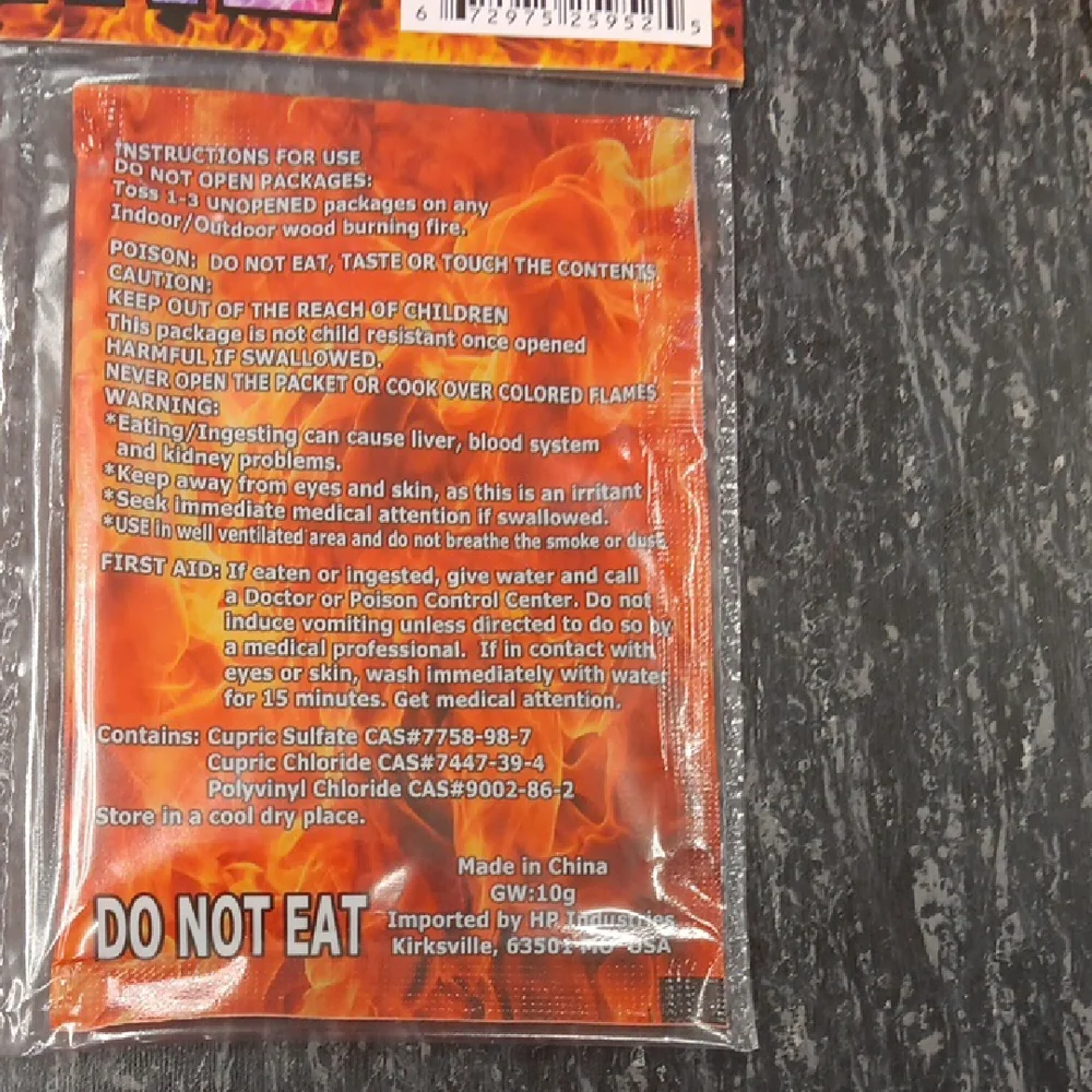 Color Changing Packets for Bonfires
